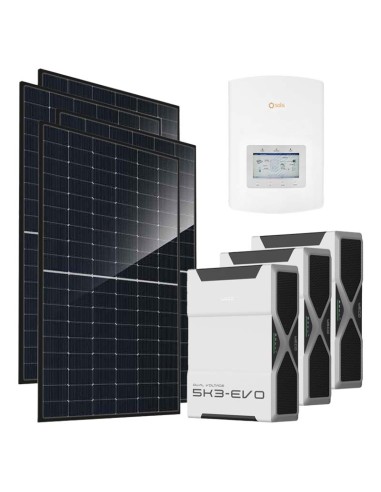 Monofase: vendita all'ingrosso Kit fotovoltaico monofase 6440W inverter 6kW Solis litio 15.66kWh Weco EVO 5k3