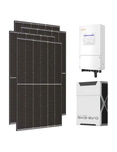 Single-phase photovoltaic kit 3185W 3kW Solis LV inverter 5.22kWh Weco EVO 5k3 lithium battery