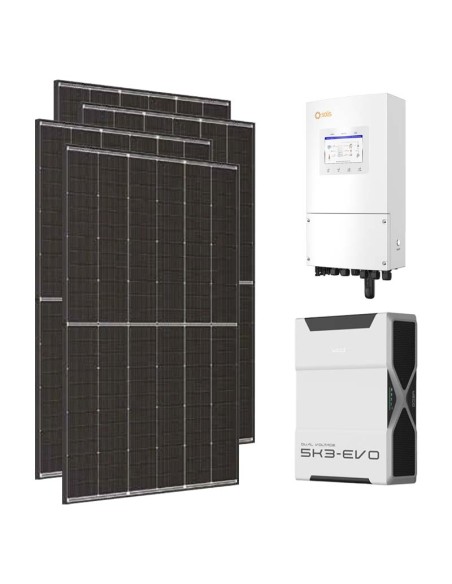 Monofase: vendita all'ingrosso Kit fotovoltaico monofase 3640W inverter 3.6kW LV Solis litio 5.22kWh Weco EVO 5k3