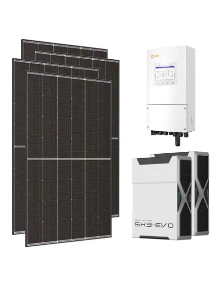 Monofase: vendita all'ingrosso Kit fotovoltaico monofase 3640W inverter 3.6kW LV Solis litio 10.44kWh Weco EVO 5k3