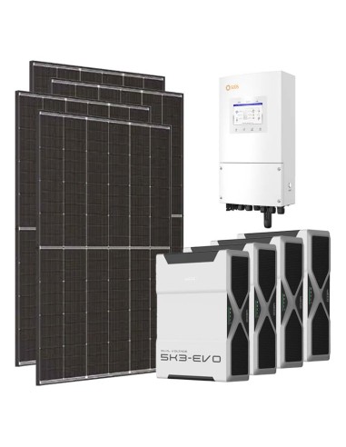 Single-phase photovoltaic kit 6370W 6kW Solis LV inverter 20.88kWh Weco EVO 5k3 lithium battery
