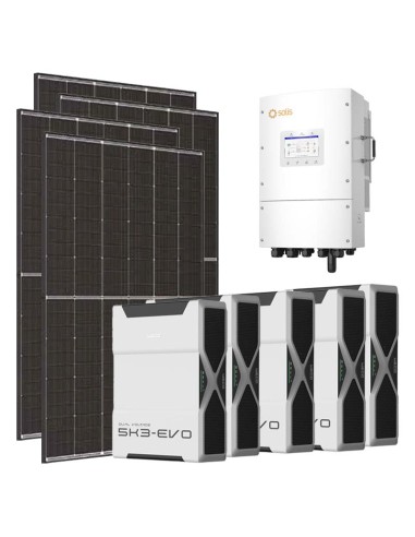 Three-phase photovoltaic kit 15470W 15kW Solis LV inverter 26.1kWh Weco EVO 5k3 lithium battery