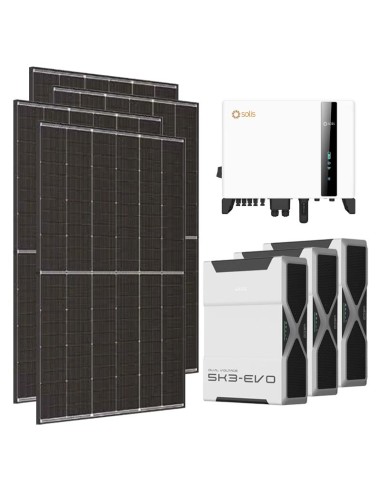 Three-phase photovoltaic kit 5460W 5kW Solis inverter 15.66kWh Weco EVO 5k3 lithium battery