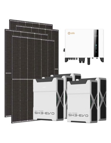 Three-phase photovoltaic kit 10010W 10kW Solis inverter 26.1kWh Weco EVO 5k3 lithium battery