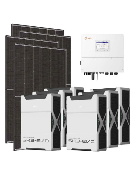 Three-phase photovoltaic kit 15470W 15kW Solis inverter 31.32kWh Weco EVO 5k3 lithium battery