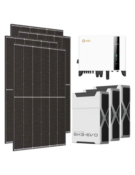 Trifase: vendita all'ingrosso Kit fotovoltaico trifase 6370W inverter 6kW Solis litio 15.66kWh Weco EVO 5k3
