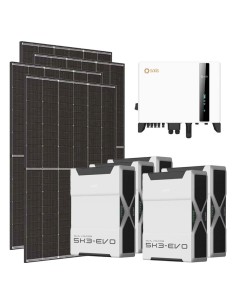 Three-phase photovoltaic kit 6370W 6kW Solis inverter 26.1kWh Weco EVO 5k3 lithium battery