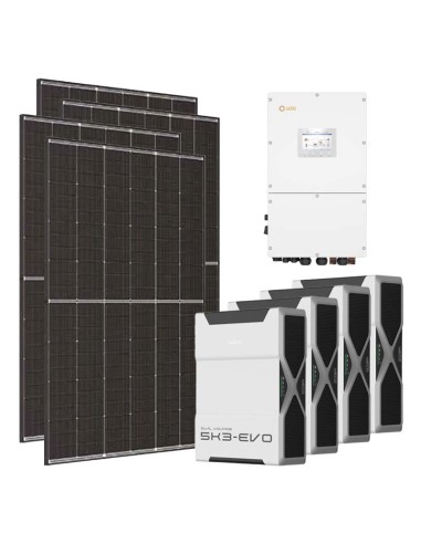 Three-phase photovoltaic kit 30030W 30kW Solis inverter 20.88kWh Weco EVO 5k3 lithium battery