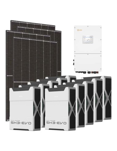 Three-phase photovoltaic kit 40040W 40kW Solis inverter 52.2kWh Weco EVO 5k3 lithium battery