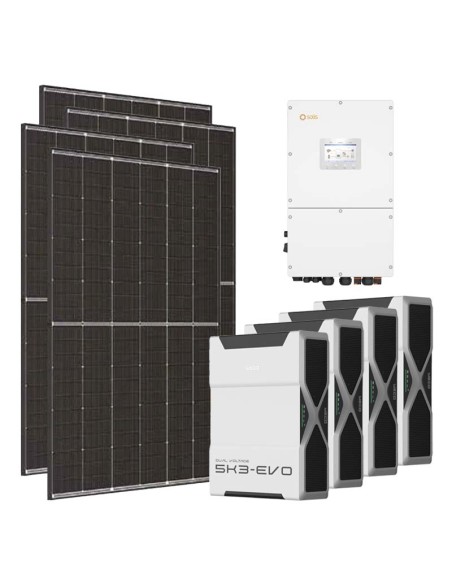 Three-phase photovoltaic kit 50050W 50kW Solis inverter 20.88kWh Weco EVO 5k3 lithium battery