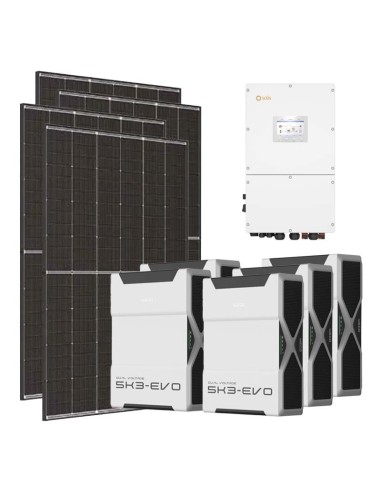 Kit fotovoltaico trifase 50050W inverter 50kW Solis litio 26.1kWh Weco EVO 5k3