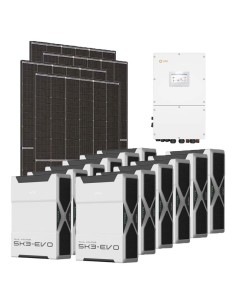 Three-phase photovoltaic kit 50050W 50kW Solis inverter 62.64kWh Weco EVO 5k3 lithium battery