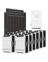 Three-phase photovoltaic kit 50050W 50kW Solis inverter 62.64kWh Weco EVO 5k3 lithium battery