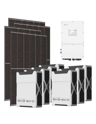 Three-phase photovoltaic kit 60060W 60kW Solis inverter 36.54kWh Weco EVO 5k3 lithium battery