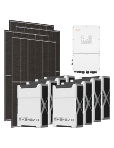 Three-phase photovoltaic kit 60060W 60kW Solis inverter 41.76kWh Weco EVO 5k3 lithium battery