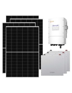 Kit fotovoltaico trifase 12740W inverter 12kW Solis LV batteria al litio 15.36kWh Dyness DL5.0C
