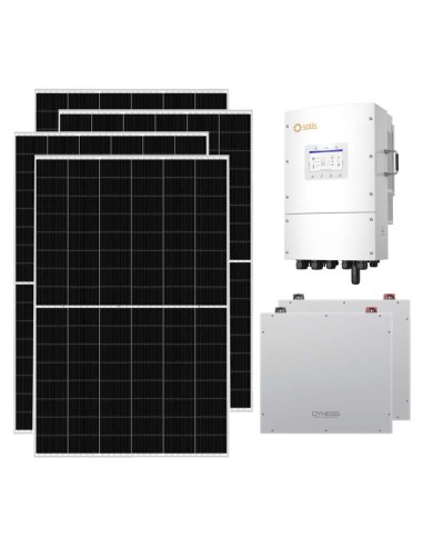 Kit fotovoltaico trifase 15470W inverter 15kW Solis LV batteria al litio 10.24kWh Dyness DL5.0C