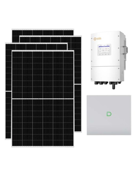 Kit fotovoltaico trifase 15470W inverter 15kW Solis LV batteria al litio 10.24kWh Dyness Powerbox G2