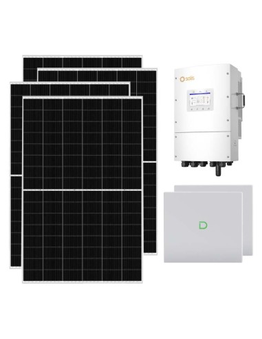 Kit fotovoltaico trifase 15470W inverter 15kW Solis LV batteria al litio 20.48kWh Dyness Powerbox G2