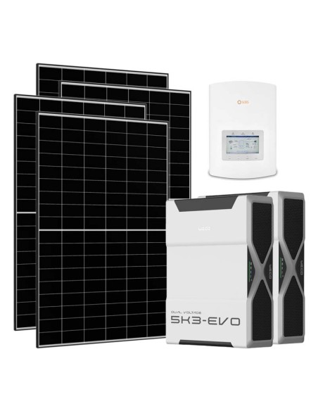 Single-phase photovoltaic kit 3290W 3kW Solis inverter Weco EVO 5k3 10.44kWh lithium battery