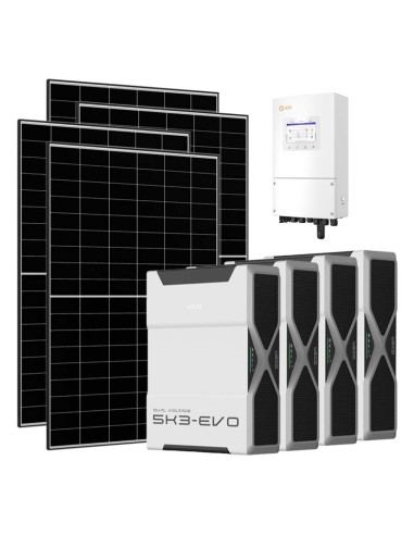 Monofase: vendita all'ingrosso Kit fotovoltaico monofase 5640W inverter Solis LV 5kW batteria al litio 20.88kWh Weco EVO 5k3