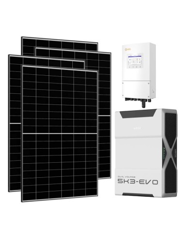 Single-phase photovoltaic kit 6580W 6kW LV Solis inverter Weco EVO 5k3 5.22kWh lithium battery