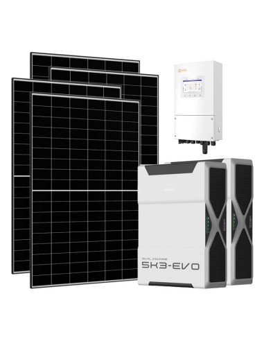 Monofase: vendita all'ingrosso Kit fotovoltaico monofase 6580W inverter Solis LV 6kW batteria al litio 10.44kWh Weco EVO 5k3