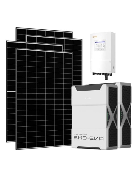 Monofase: vendita all'ingrosso Kit fotovoltaico monofase 6580W inverter Solis LV 6kW batteria al litio 10.44kWh Weco EVO 5k3