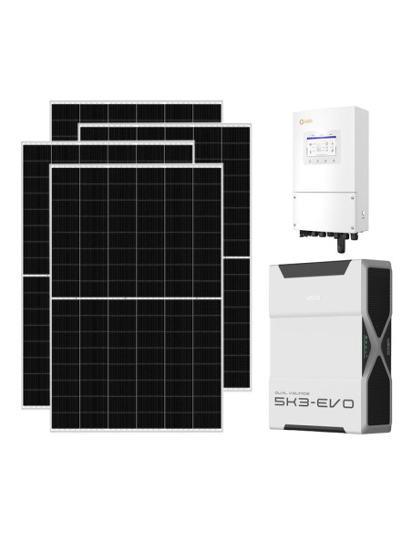 Monofase: vendita all'ingrosso Kit fotovoltaico monofase 5460W inverter Solis 5kW litio 5.22kWh Weco EVO 5k3