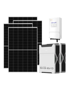 Monofase: vendita all'ingrosso Kit fotovoltaico monofase 5460W inverter Solis 5kW litio 10.44kWh Weco EVO 5k3