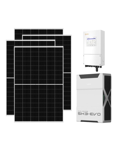 Single-phase photovoltaic kit 6370W 6kW Solis inverter 5.22kWh lithium battery Weco EVO 5k3