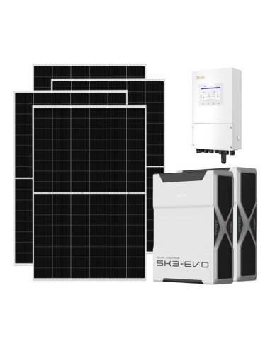 Monofase: vendita all'ingrosso Kit fotovoltaico monofase 6370W inverter Solis 6kW litio 10.44kWh Weco EVO 5k3