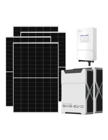 Monofase: vendita all'ingrosso Kit fotovoltaico monofase 8190W inverter Solis 8kW litio 10.44kWh Weco EVO 5k3