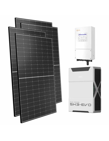 Single-phase photovoltaic kit 6000W 6kW Solis inverter 5.22kWh lithium battery Weco EVO 5k3