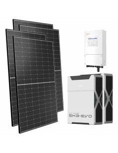 Single-phase photovoltaic kit 6000W 6kW Solis inverter 10.44kWh lithium battery Weco EVO 5k3