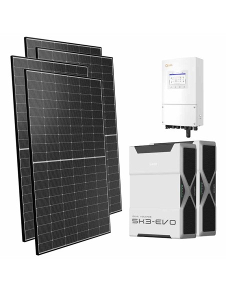 Single-phase photovoltaic kit 6000W 6kW Solis inverter 10.44kWh lithium battery Weco EVO 5k3