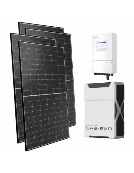 Single-phase photovoltaic kit 8000W 8kW Solis inverter 5.22kWh lithium battery Weco EVO 5k3