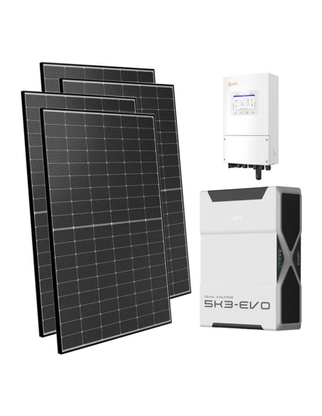 Single-phase photovoltaic kit 5400W 5kW Solis inverter 5.22kWh Weco EVO 5k3 lithium battery