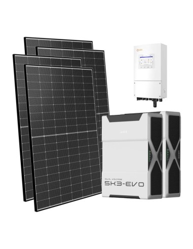 Single-phase photovoltaic kit 6300W 6kW Solis inverter 10.44kWh Weco EVO 5k3 lithium battery