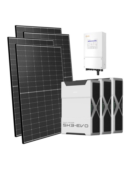 Monofase: vendita all'ingrosso Kit fotovoltaico monofase 6300W inverter Solis 6kW batteria al litio 15.66kWh Weco EVO 5k3