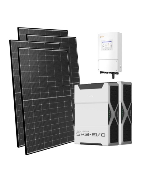 Monofase: vendita all'ingrosso Kit fotovoltaico monofase 8100W inverter Solis 8kW batteria al litio 10.44kWh Weco EVO 5k3