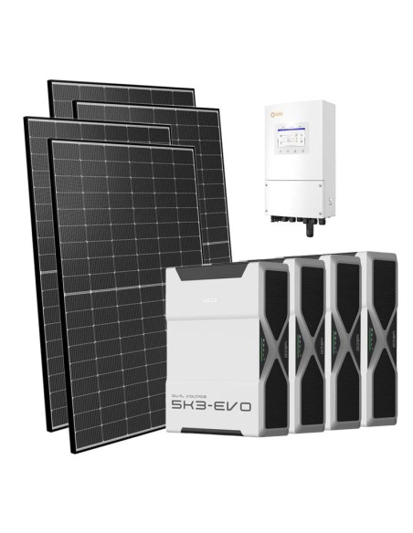 Single-phase photovoltaic kit 8100W 8kW Solis inverter 20.88kWh Weco EVO 5k3 lithium battery