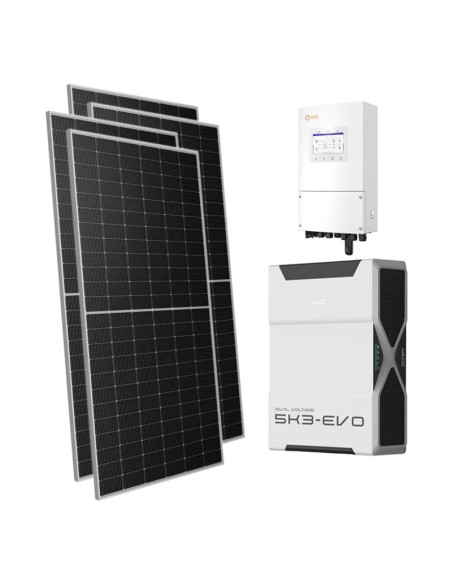 Single-phase photovoltaic kit 5950W 5kW Solis inverter 5.22kWh Weco EVO 5k3 lithium battery