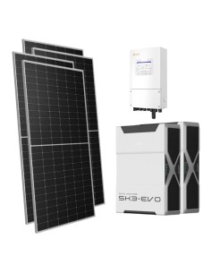 Single-phase photovoltaic kit 7140W 6kW Solis inverter 10.44kWh Weco EVO 5k3 lithium battery