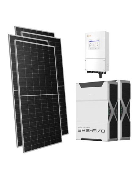 Monofase: vendita all'ingrosso Kit fotovoltaico monofase 7140W inverter Solis 6kW batteria al litio 10.44kWh Weco EVO 5k3
