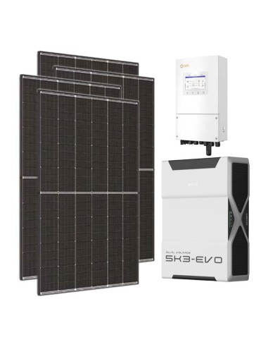 Monofase: vendita all'ingrosso Kit fotovoltaico monofase 8160W inverter Solis 8kW batteria al litio 5.22kWh Weco EVO 5k3