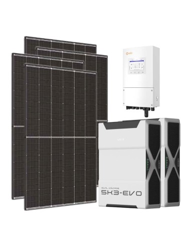 Single-phase photovoltaic kit 8160W 8kW Solis inverter 10.44kWh Weco EVO 5k3 lithium battery