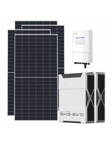 Monofase: vendita all'ingrosso Kit fotovoltaico monofase 7020W inverter Solis 6kW batteria al litio 10.44kWh Weco EVO 5k3