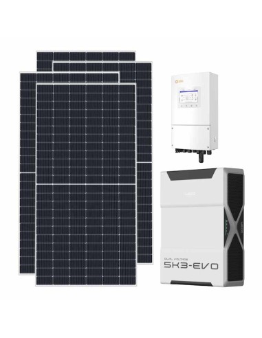 Single-phase photovoltaic kit 8190W 8kW Solis inverter 5.22kWh Weco EVO 5k3 lithium battery
