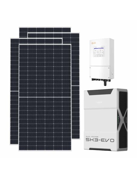 Single-phase photovoltaic kit 8190W 8kW Solis inverter 5.22kWh Weco EVO 5k3 lithium battery